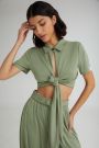 The Creamy Cropped Top Khaki