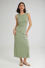 The Creamy Sleevless Dress Khaki