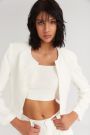 The Crunchy Cropped Blazer White