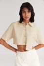 The Parfait Cropped Shirt Beige
