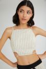 The Toppings Crop Top Beige
