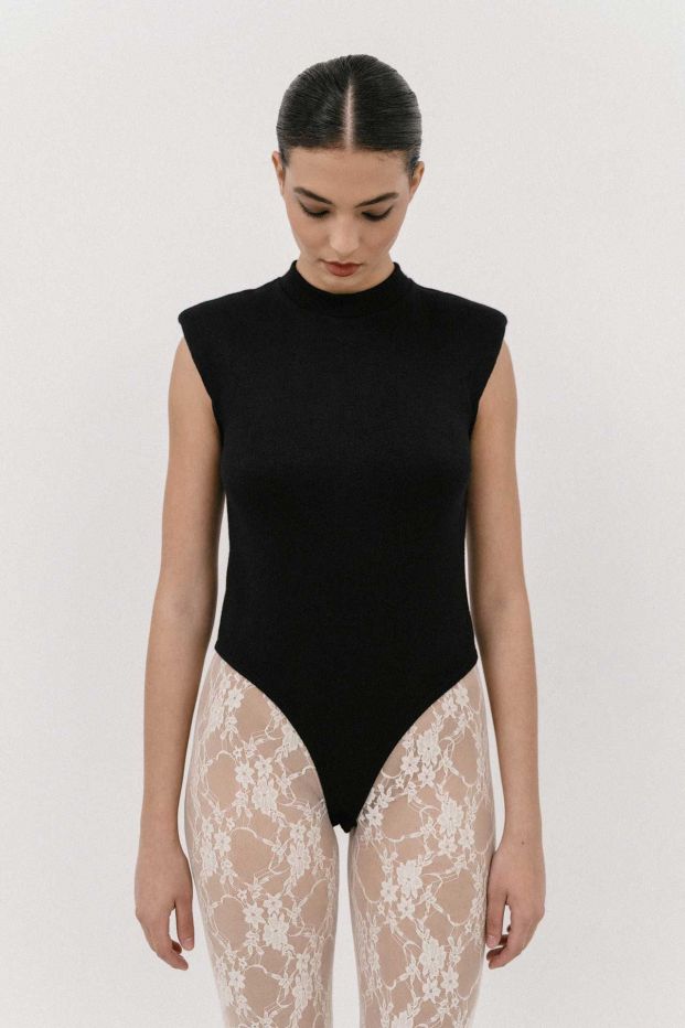 The Jalapeno Sleeveless Bodysuit Black