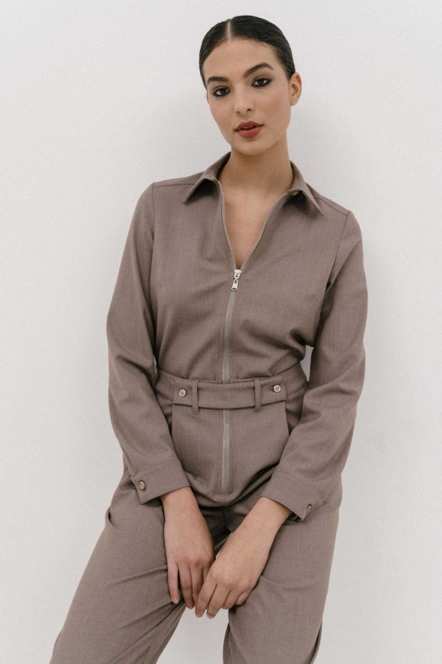 The Hot Sauce Jumpsuit Beige