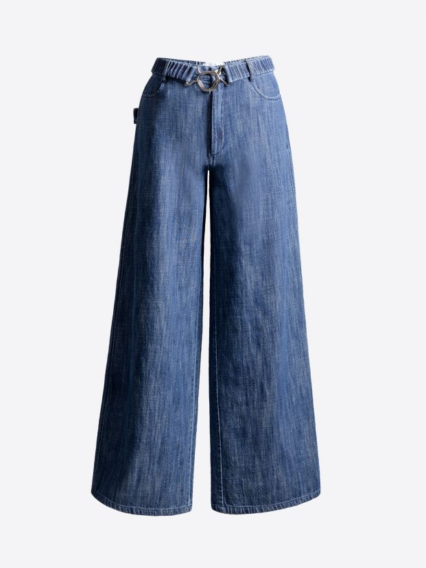 Ringing Belted Wide leg Pants