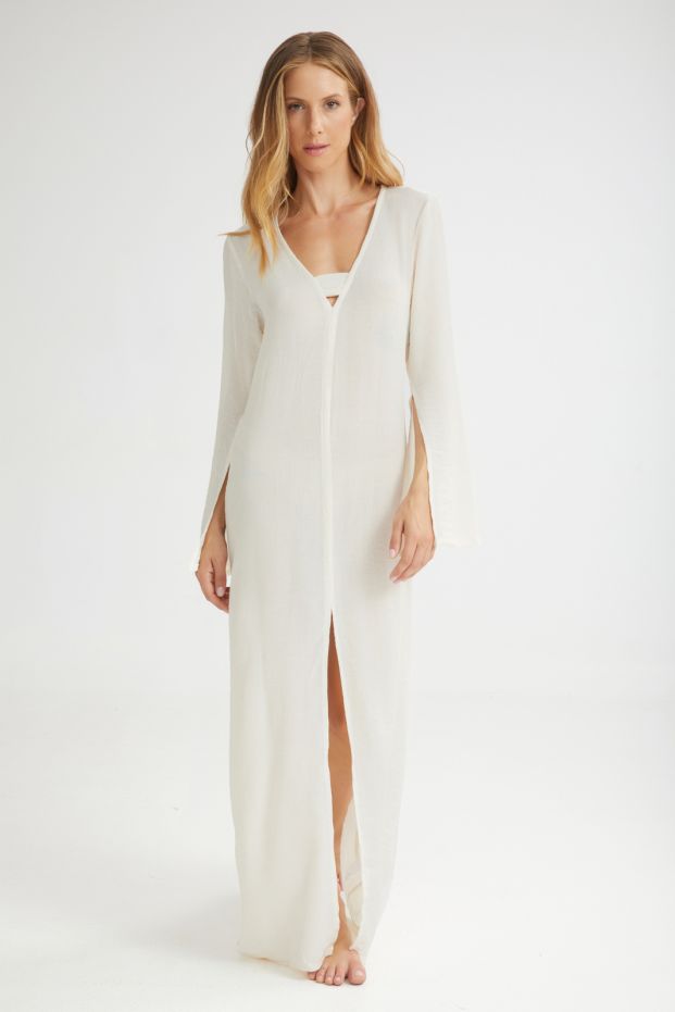 The Breeze Long Dress Ecru