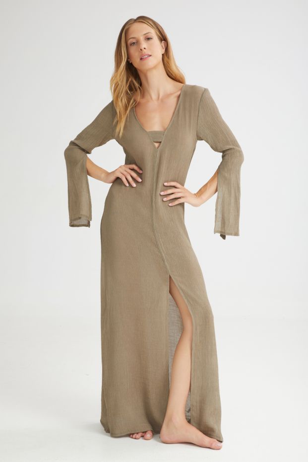 The Breeze Long Dress Khaki