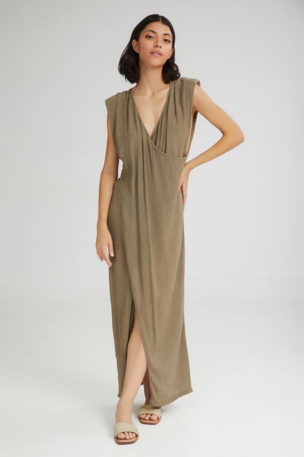 The Breeze Sleevless Dress Khaki