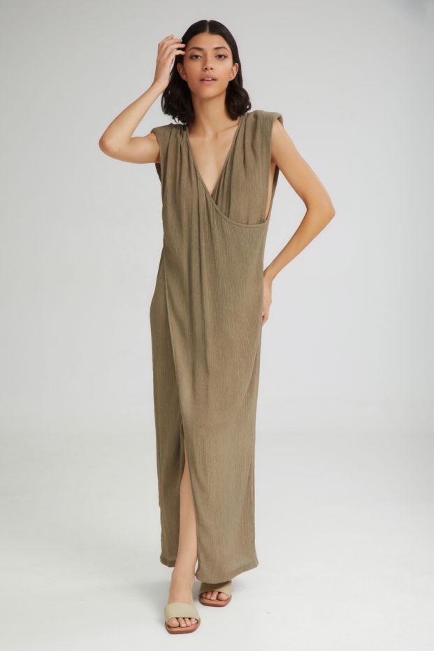 The Breeze Sleevless Dress Khaki