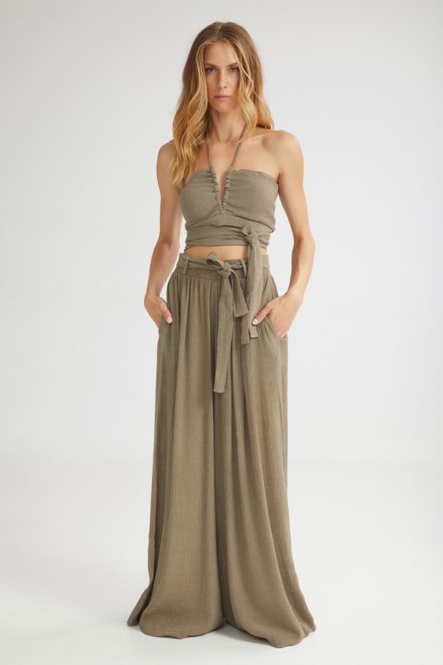 The Breeze Wide Pants Khaki
