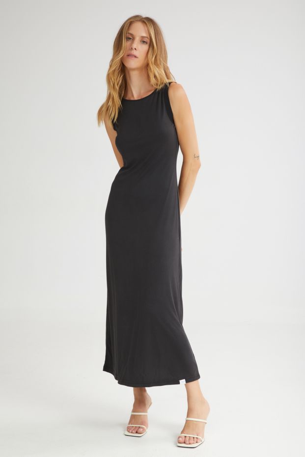 The Creamy Sleevless Dress Black