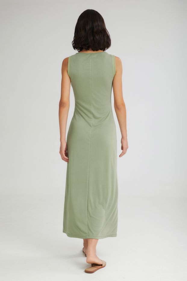 The Creamy Sleevless Dress Khaki