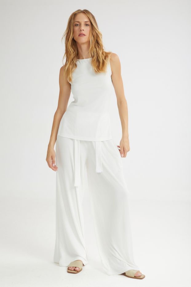 The Creamy Wide Pants White