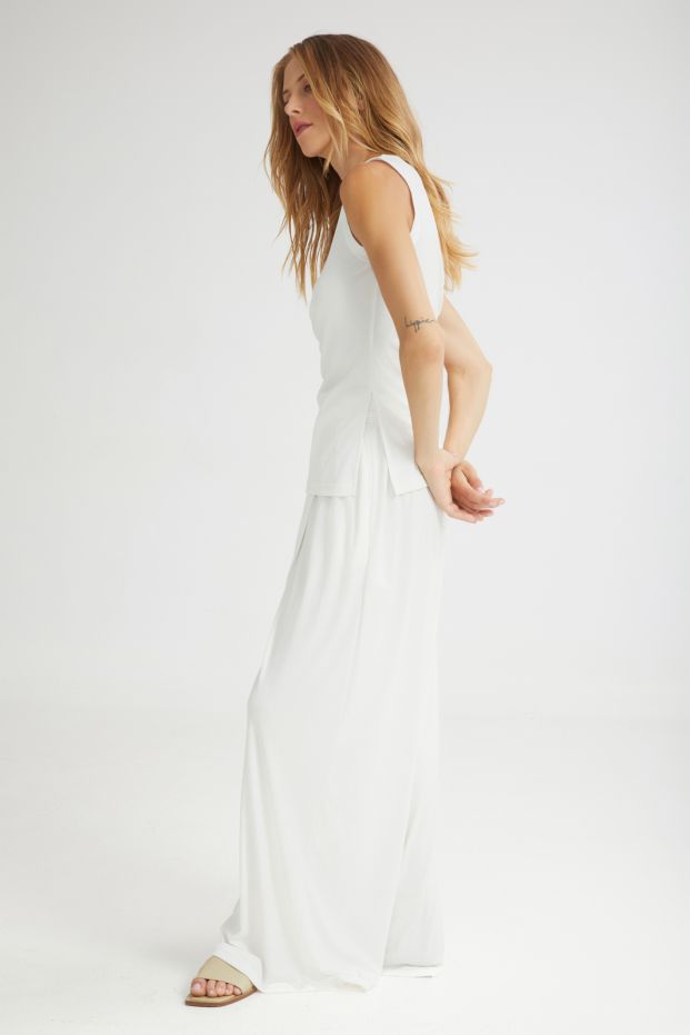 The Creamy Wide Pants White