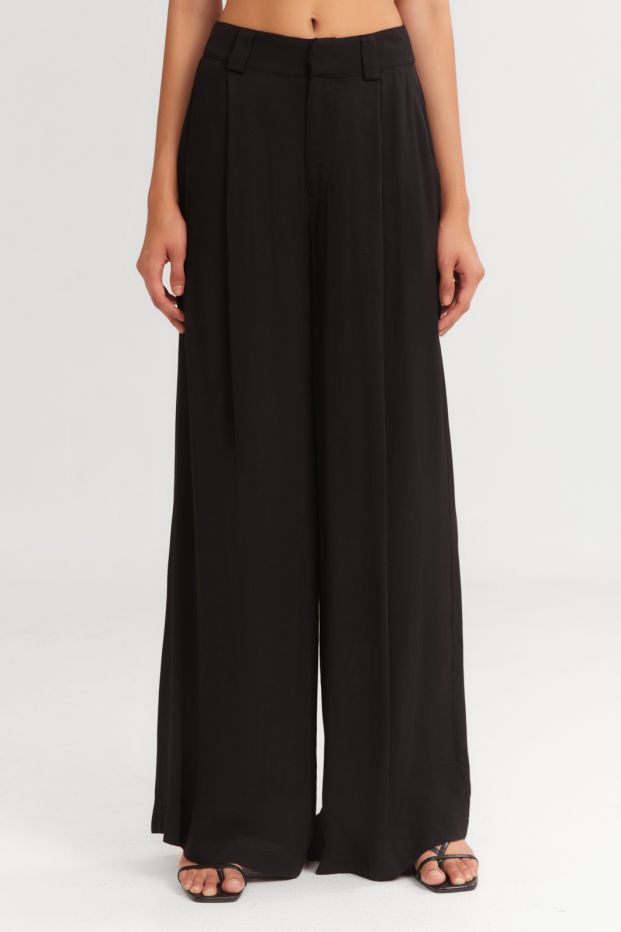 The Crunchy Wide Pants Black