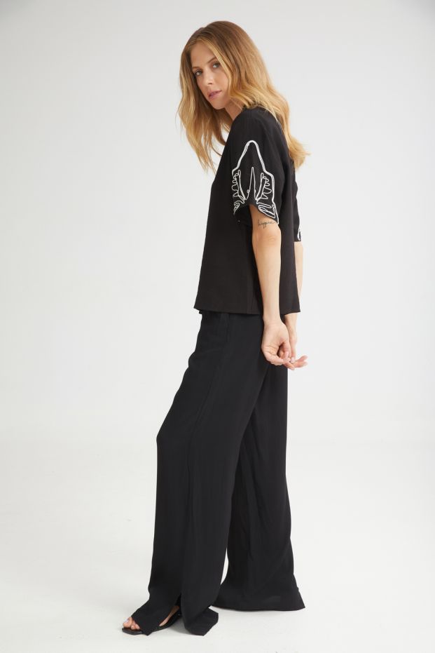 The Custard Wide Pants Black