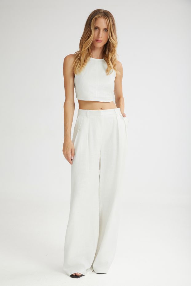 The Dessert Wide Pants White