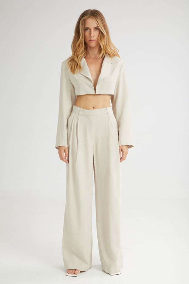 The Melted IceCream Cropped Blazer Vanilla