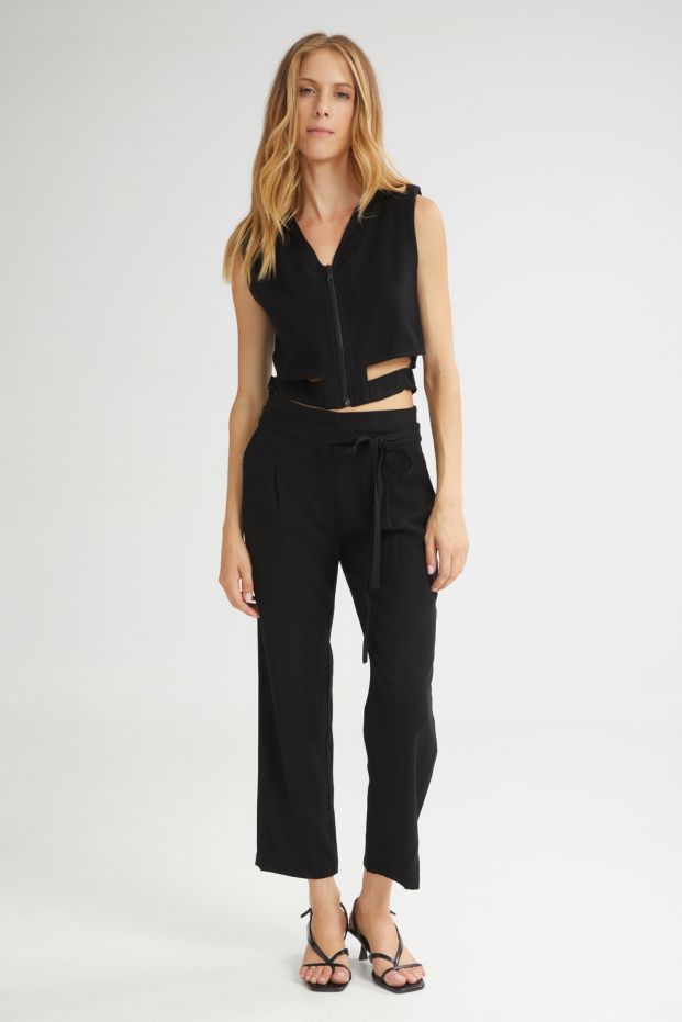 The Melted IceCream Cropped Pants Black