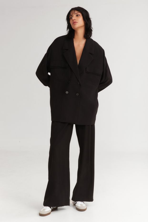 The Melted IceCream Oversized Blazer Black
