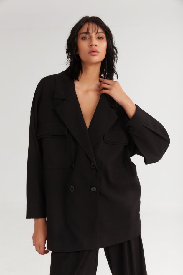 The Melted IceCream Oversized Blazer Black