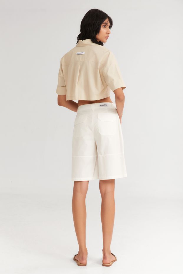 The Parfait Cropped Shirt Beige