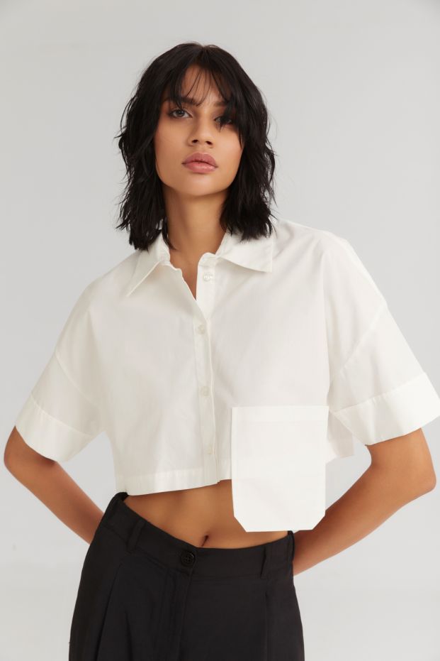 The Parfait Cropped Shirt White