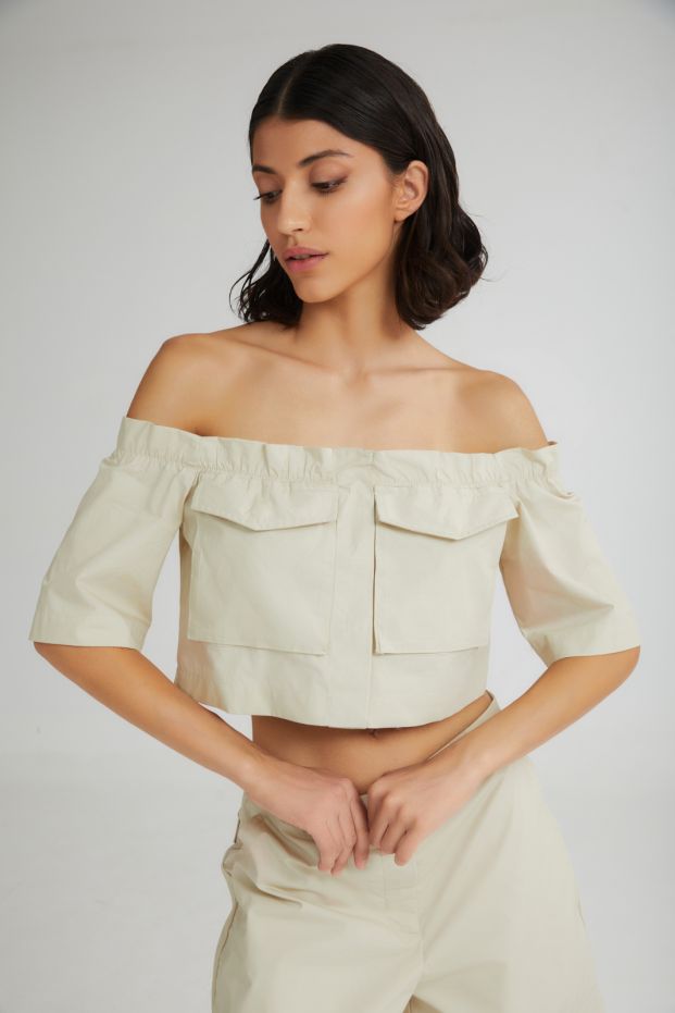 The Parfait Cropped Top Beige