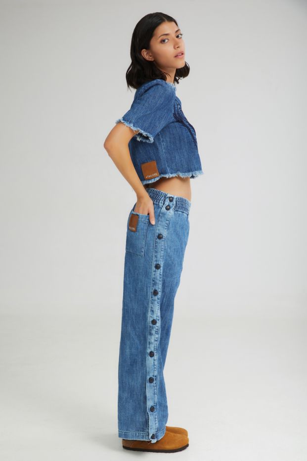The Soft Serve Emboidery Top Denim