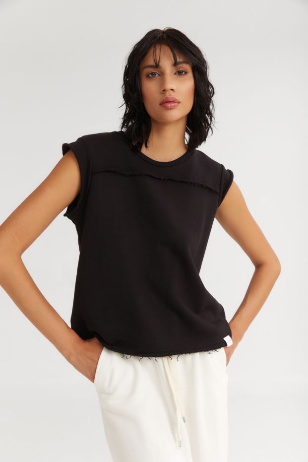 The Sorbet Sleevless Top Black