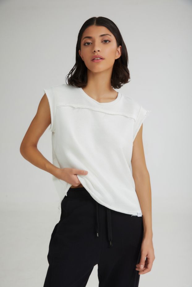 The Sorbet Sleevless Top White