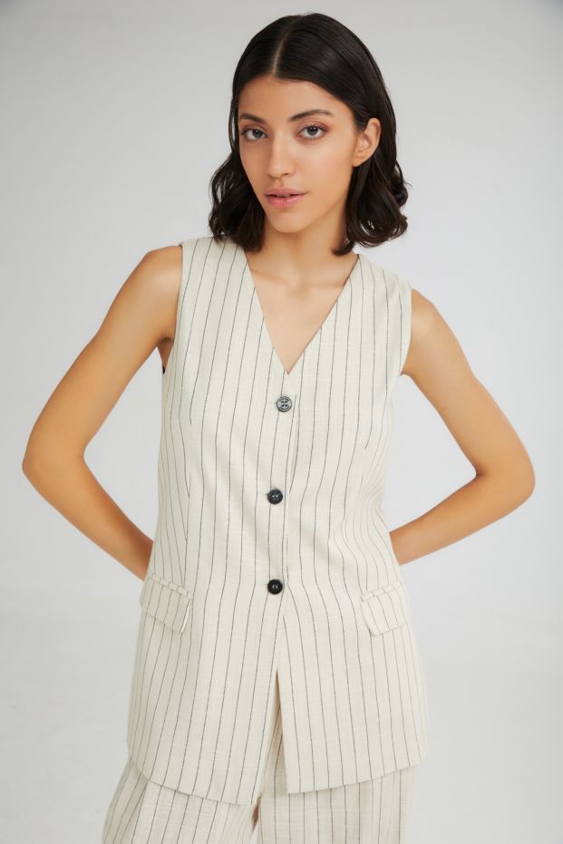 The Toppings Vest Beige