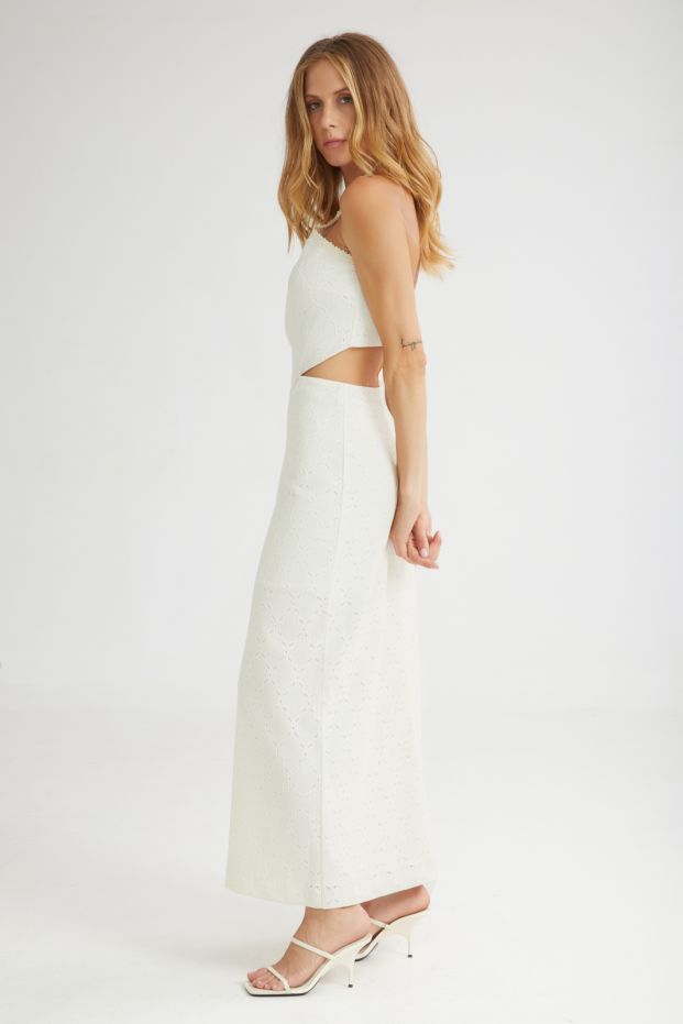 The Vanilla Drip Cut-Out Dress Beige