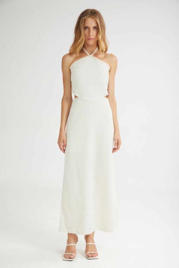 The Vanilla Drip Cut-Out Dress Beige