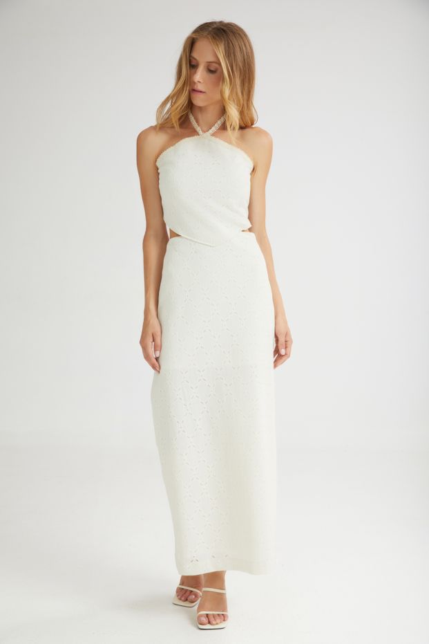 The Vanilla Drip Cut-Out Dress Beige