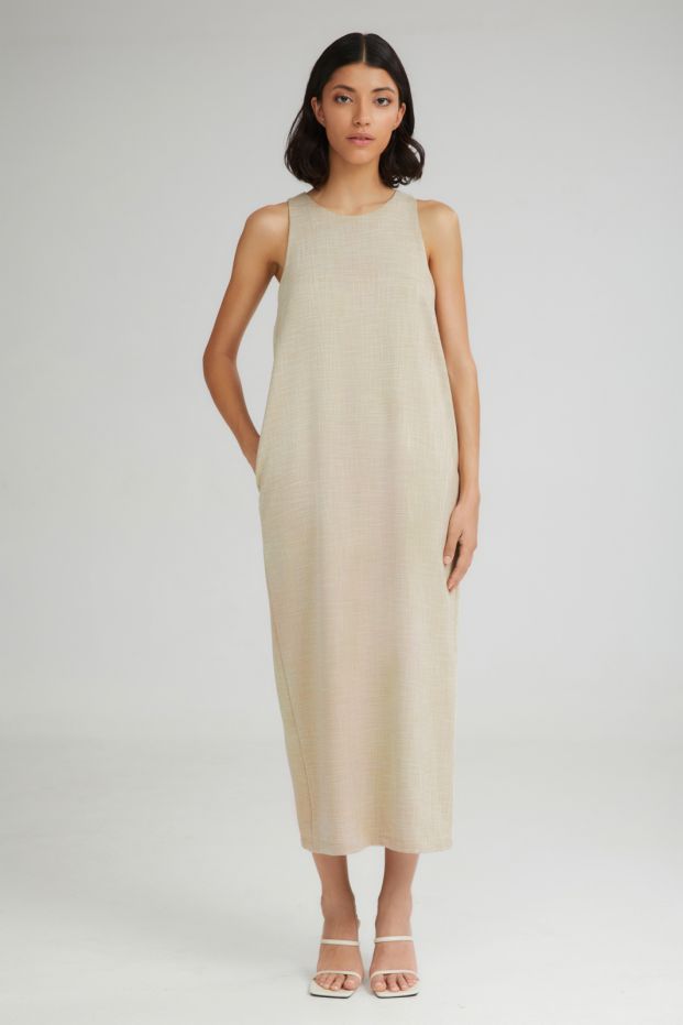 The Waffle Cone Dress Beige