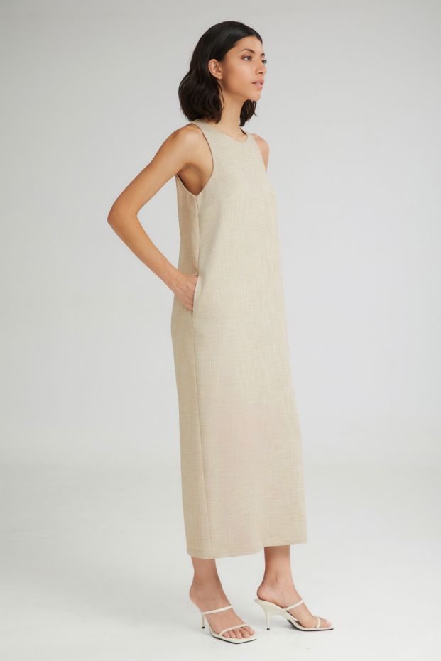 The Waffle Cone Dress Beige