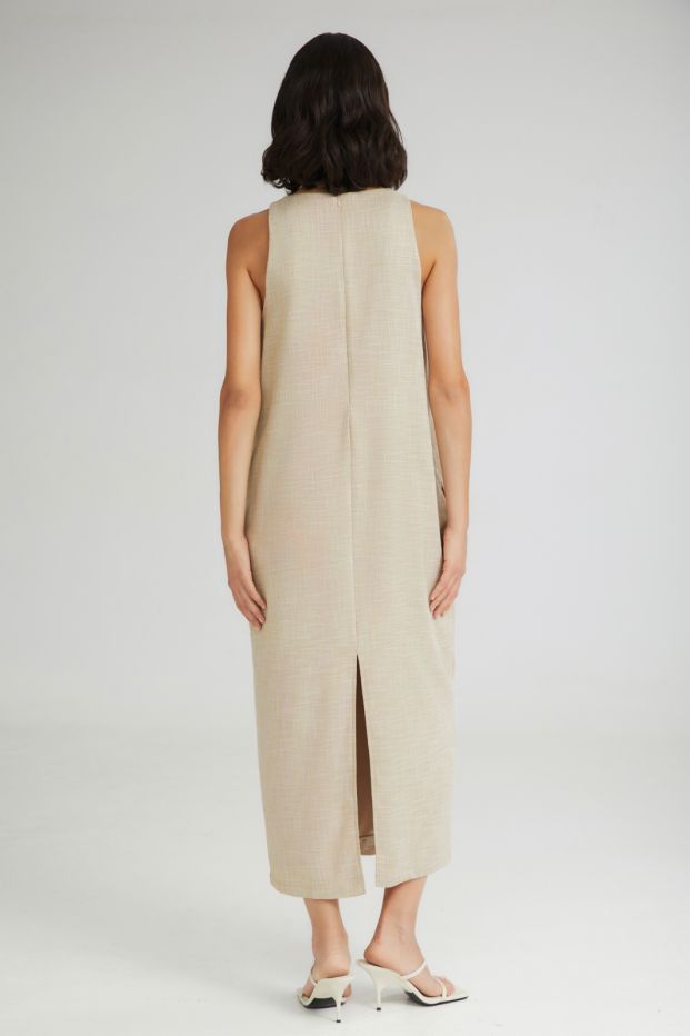 The Waffle Cone Dress Beige