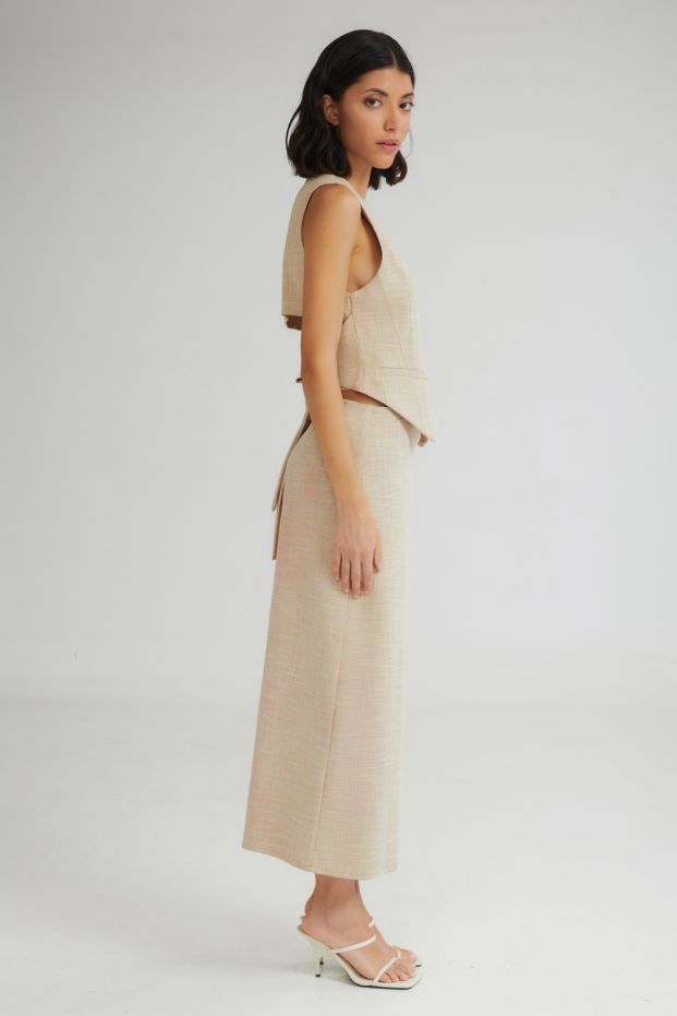 The Waffle Cone Skirt Beige