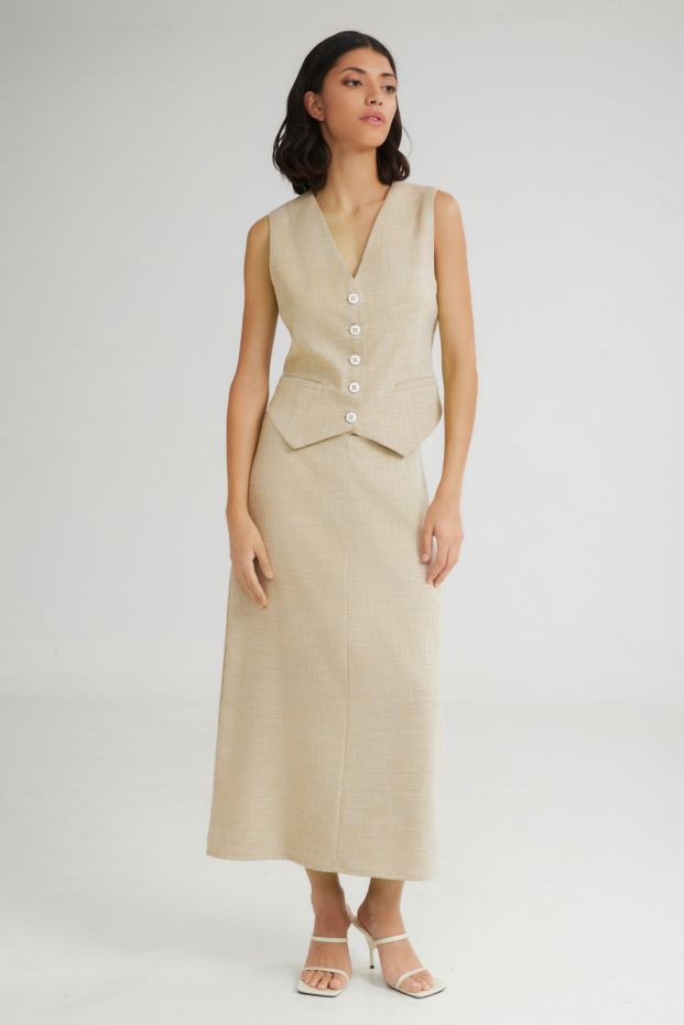 The Waffle Cone Vest Beige