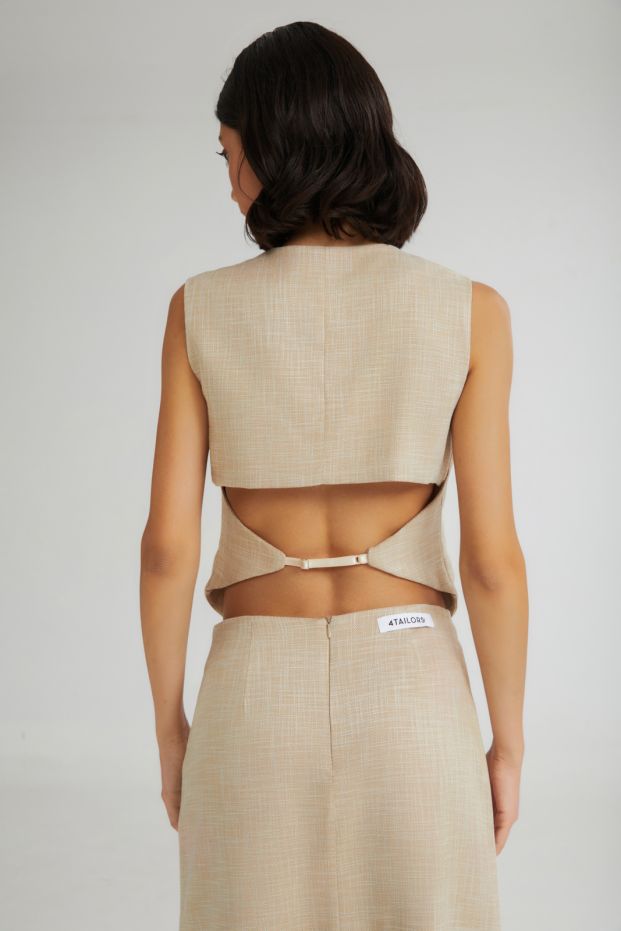The Waffle Cone Vest Beige