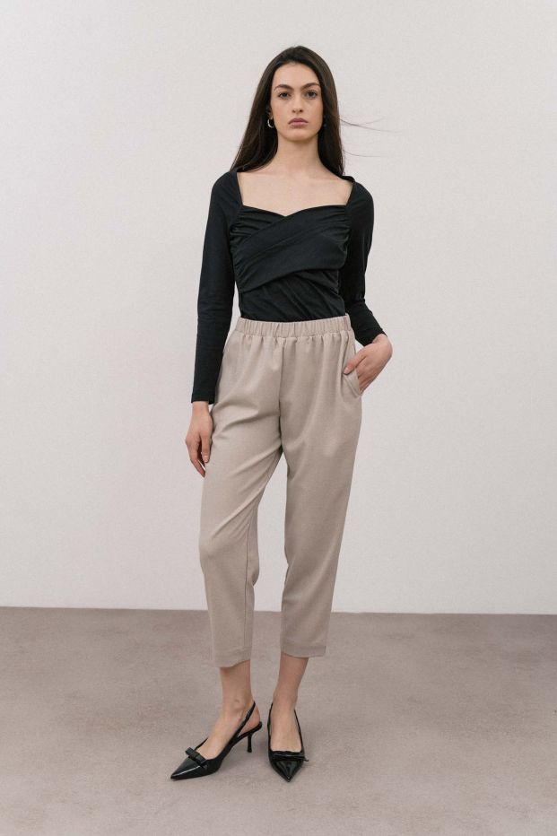 The Heat Cropped Pants Beige